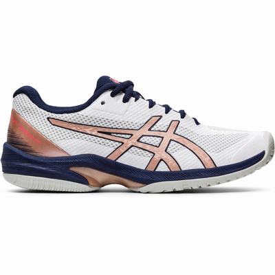 Asics Court Speed FF - Naisten Tenniskengät - Valkoinen/Pinkki Kultaiset